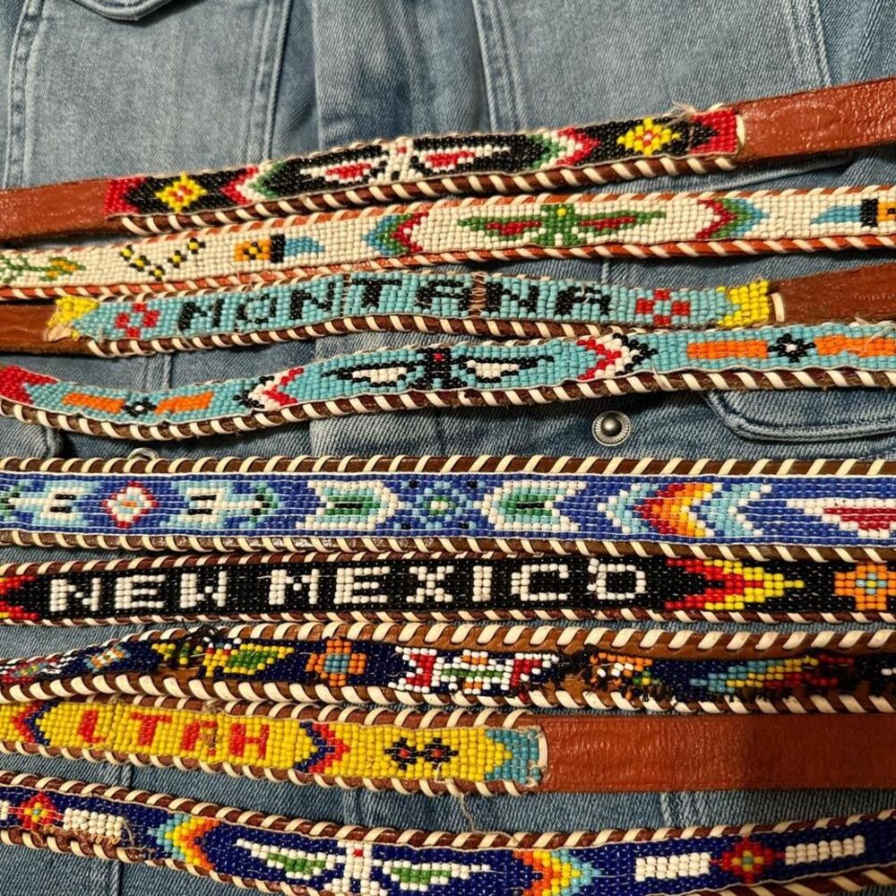 Handbeaded Hat Belts and‎ a few belts- see measurements . *Pricing is for only 1 - Picture 4 of 8
